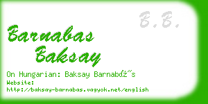 barnabas baksay business card